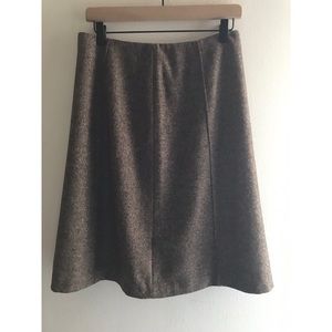 Ann Taylor Size 8 Brown A-line Wool Skirt